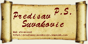 Predisav Šuvaković vizit kartica